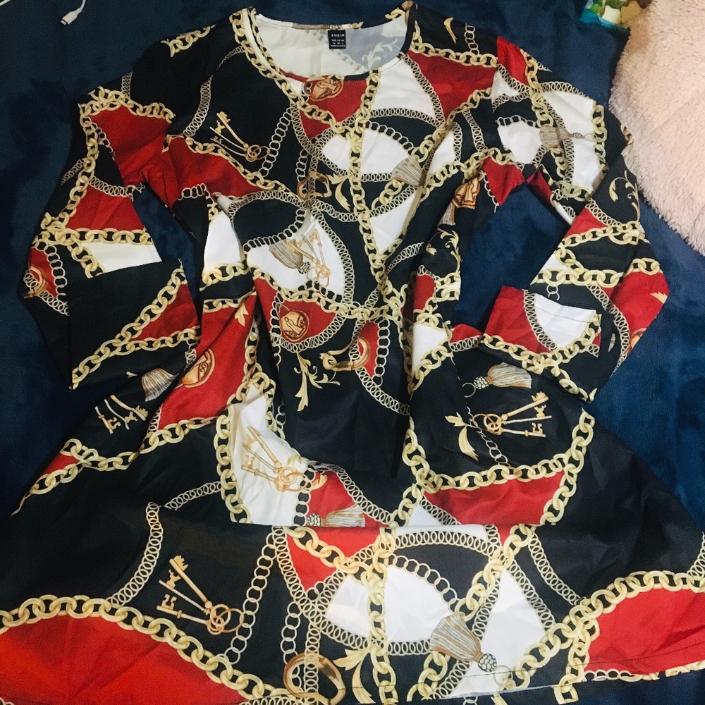Chain print dress